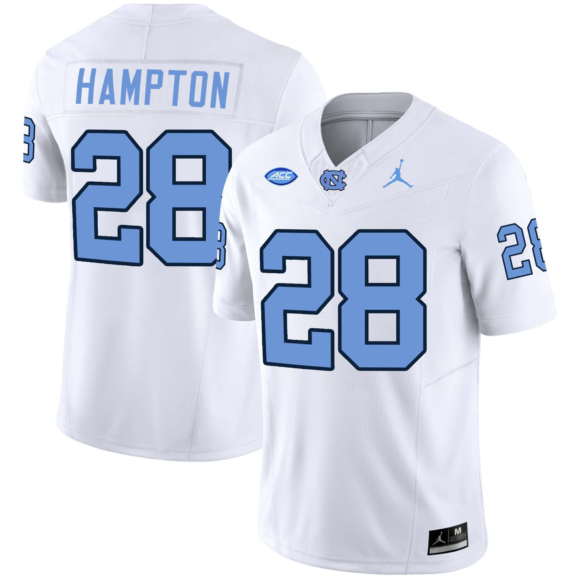 Men North Carolina Tar Heels #28 Hampton White 2024 Vapor Limited NCAA Jersey